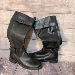 AEROSOLES Tall Ride Out Boot, Black Boots, Women’s Size 9